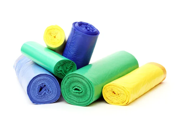 bir sürü çöp poşetleri rulo