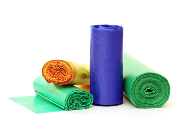 bir sürü çöp poşetleri rulo