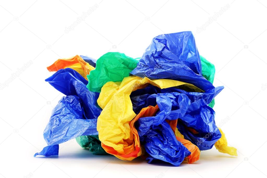 Plastic bags isolated on a white background