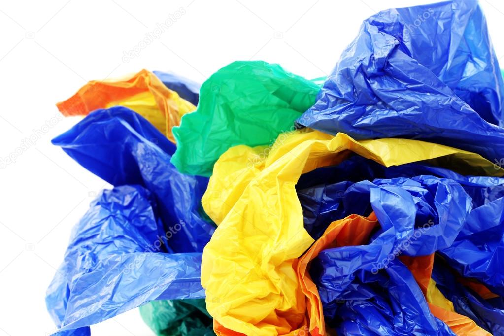 Plastic bags on a white background