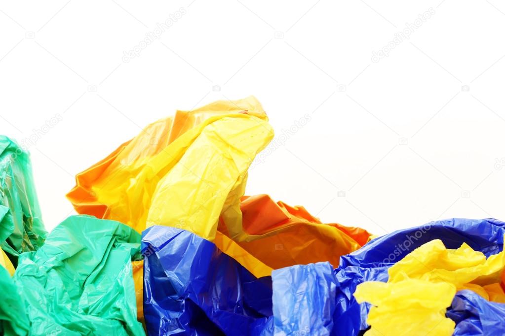 Plastic bags on a white background