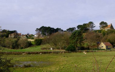 Cloughton 'dan Whitby Cinder Track' e, Cloughton, Kuzey Yorkshire, İngiltere, 12 Şubat 2022.
