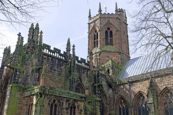 Церковь Святой Марии Нантвиче Одна Лучших Средневековых Церквей Англии Центр — стоковое фото