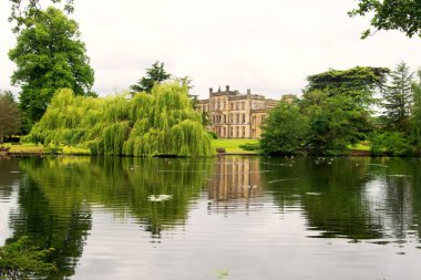 Gölün diğer tarafındaki Azalea bahçelerinden Eleveston Kalesi 'nin yansımaları..