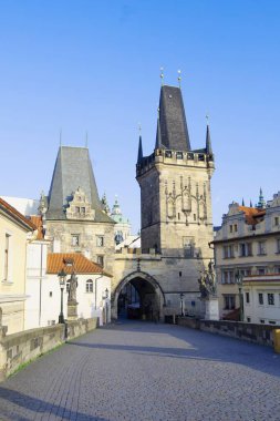 Charles Köprüsü 'nün Güney Ucu, Prag, Çek Cumhuriyeti, 2 Haziran 2022.