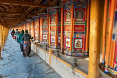 Labrang Tapınağı 'nda, Xiahe' de, Gannan 'da, Gansu' da, Çin 'de...