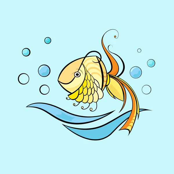 Little swimming fish — Stock Vector