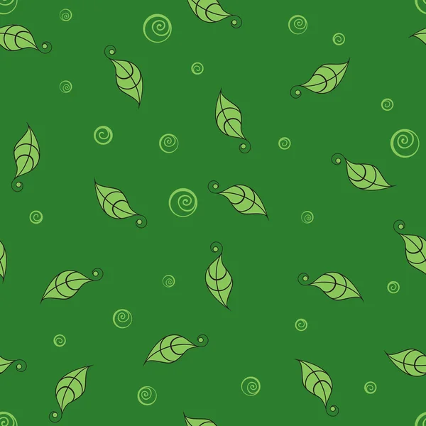 Nahtloser Hintergrund mit kleinen grünen Blättern — Stockvektor