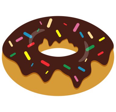 Renkli çörekler gurmesi. Tatlı yemek. İzole vektör çizimi. Vektör simgesi.