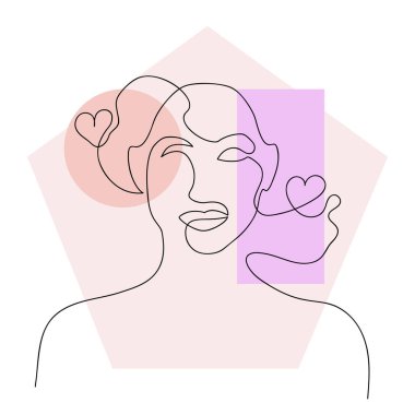 Kadın yüzü. Bir satır sanat portresi. 