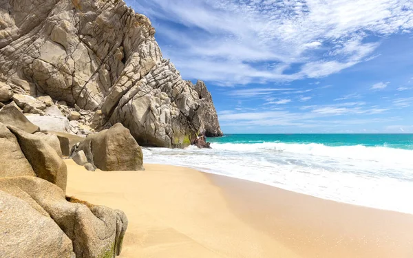 Scenic travel destination Playa del Divorcio, Divorce Beach located near scenic Arch of Cabo San Lucas