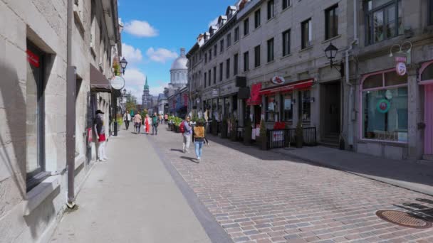 Vieux-Montréal, un quartier historique de la ville qui abrite le Vieux-Port de Montréal, l'une des principales attractions et destinations touristiques du Québec — Video