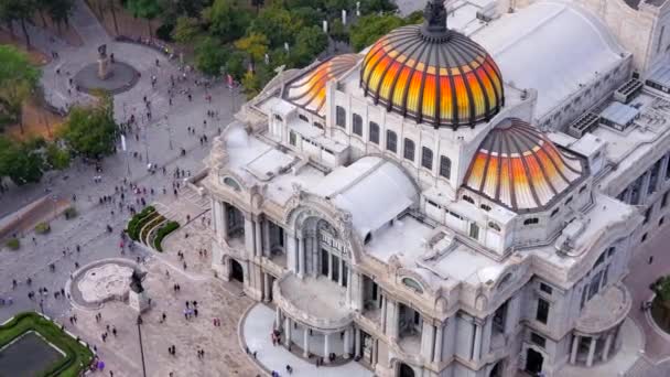 Mexiko, Panoramautsikt över Mexico City Zocalo historiska centrum, centrum och finansiella centrum från observationsdäcket på toppen av latinamerikanska tornet, Torre Latinoamericana — Stockvideo