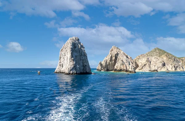 Scenic tourist destination Arch of Cabo San Lucas, El Arco, close to Playa Amantes, Lovers Beach known as Playa Del Amor and Playa del Playa del Divorcio, Divorce Beach