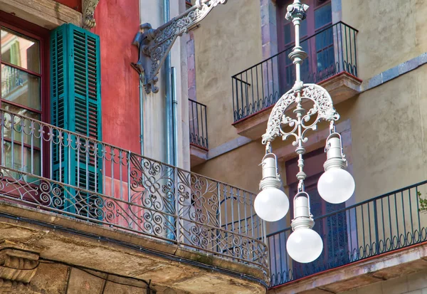 Beautiful Barcelona streets in historic city center near Lar Ramblas Royalty Free Stock Images