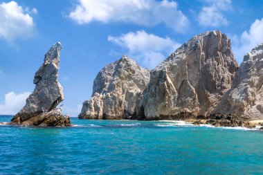 Meksika, Los Cabos, turistik yerlere tekne turları Cabo San Lucas Kemeri, El Arco ve plajlar