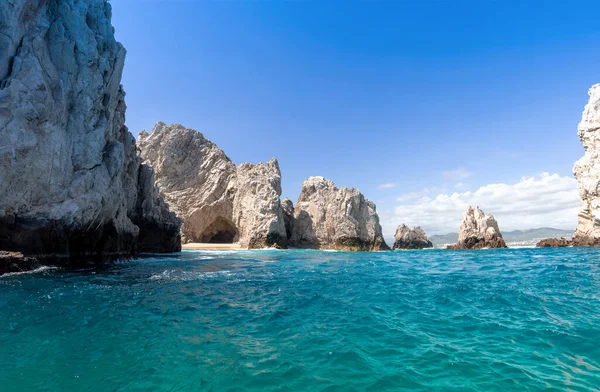 Mexico, Los Cabos, boat tours to tourist destination Arch of Cabo San Lucas, El Arco and beaches