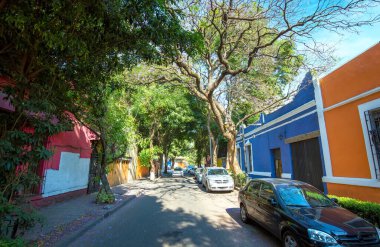 Meksika, Mexico City yakınlarındaki güzel ve renkli Coyoacan caddeleri