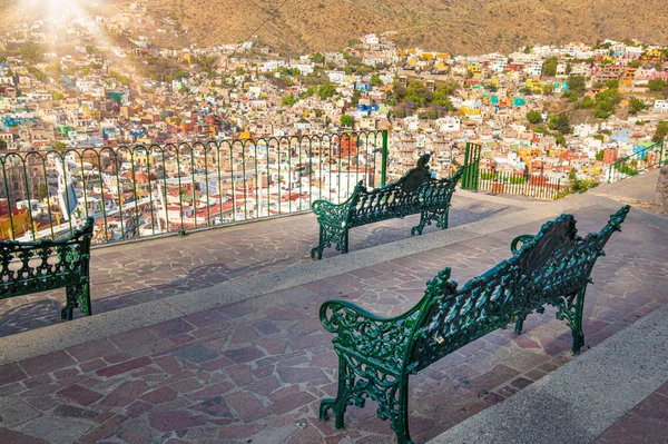 México, Guanajuato horizonte panorâmico e mirante perto de Pipila Monumento — Fotografia de Stock