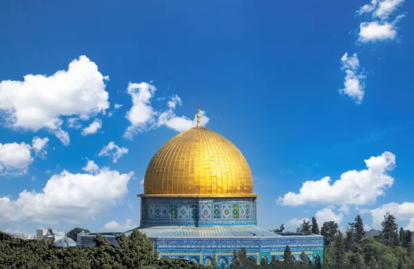 Jeruzsálem Iszlám Szentély Dome Rock Található Óvárosban Temple Mount — Stock Fotó