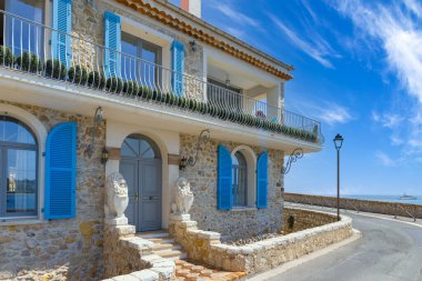 France, French Riviera and Cote D Azur, scenic streets of the old historic Antibes city center.