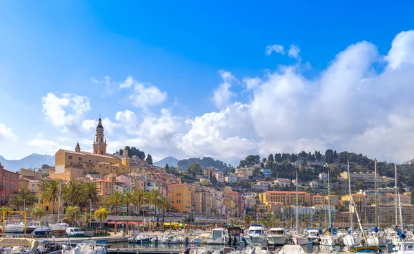 Frankrijk Côte Azur Landschappelijk Uitzicht Het Historische Centrum Van Menton — Stockfoto