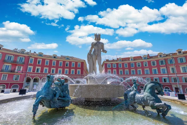 France, French Riviera and Cote D Azur, Place Massena, main historic square in Nice old town.