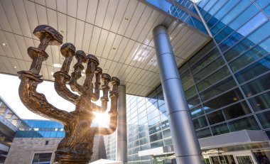 Israel, departure and arrival terminals of Tel Aviv International Airport.