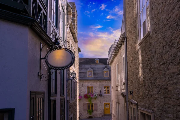 Kanada Old Quebec City Turisztikai Látványosságok Petit Champlain Alsó Város — Stock Fotó