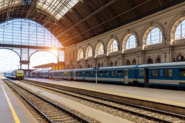 Hungary Budapest main central train station serving tourism between major Europe cities.