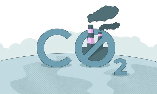 CO2 உமிழ்வு மற்றும் உலகளாவிய வெப்பமயமாக்கலைக் குறைக்கும் போஸ்டர் — ஸ்டாக் வெக்டார்