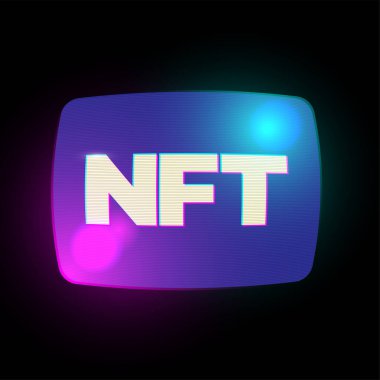   Dış ekran, gelecek sanat, web 3.0 üzerinde hata etkisi olan NFT soyut afişi