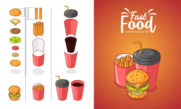 ızgara ile birlikte ağ, yazdırma ve oyun geliştirme için fast food izometri yapıcı kiti, derecelendirme 32 px