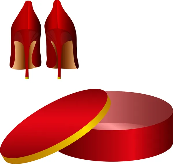 Kırmızı Ayakkabı ve ayakkabı kutusu