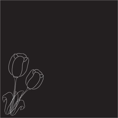 Two tulips on a black background clipart