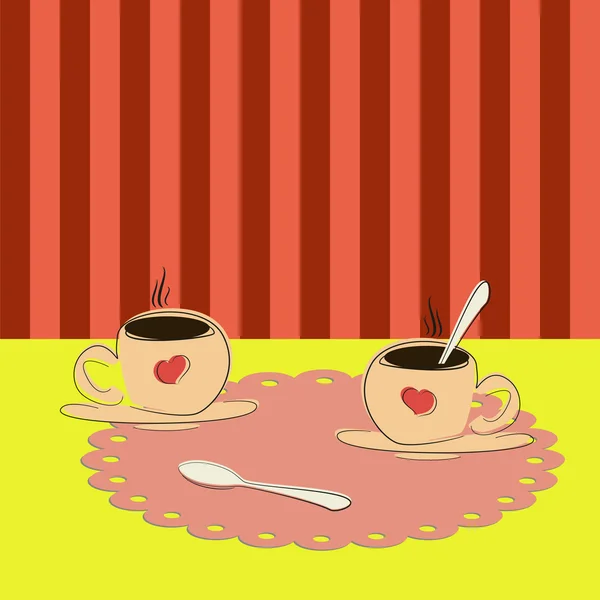 Two cups of coffee — Stock Vector