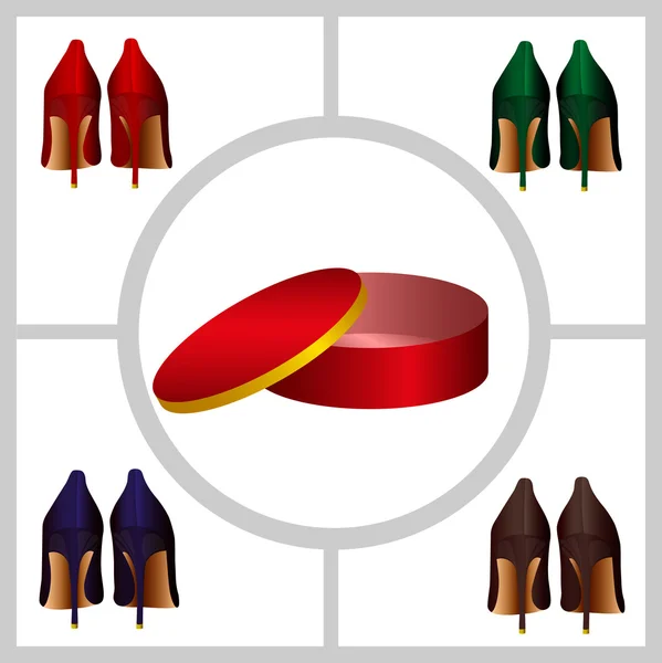 damskie buty i pudełka na buty