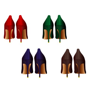 Four pairs of shoes clipart