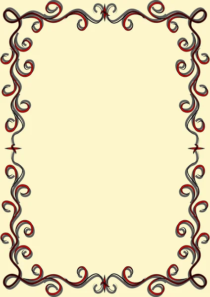 Cadre rectangulaire avec tourbillons — Image vectorielle