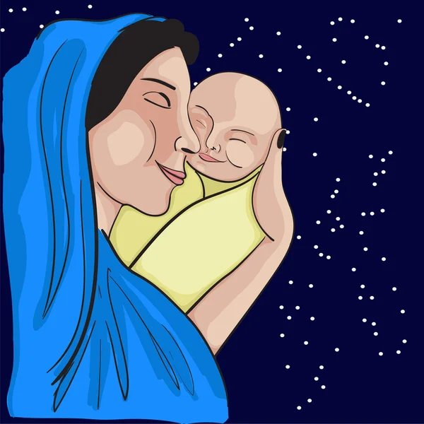 母亲和婴儿 — 图库矢量图片#