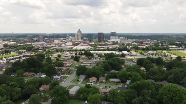 Downtown Greensboro City, Carolina del Nord Stati Uniti. Veduta aerea del distretto finanziario — Video Stock