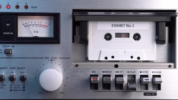 Kanıt No. 1 Ses Kaset Kaydı Vintage Güverte Oynatıcısı, Kapat — Stok video