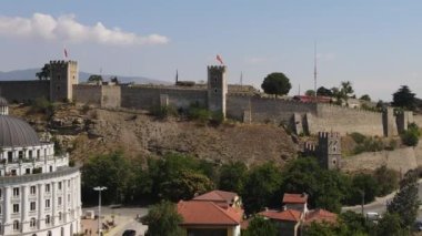Hava Görünümü, Üsküp Kalesi, Kuzey Makedonya, Altıncı Yüzyıldan kalma Antik Tarihi İHA