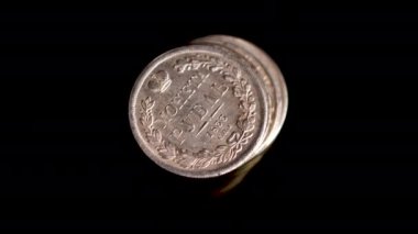 1833 'ten kalma Rus Rublesi, Rusya İmparatorluğu parası, nadir bulunan antika koleksiyonu, 4K yakın çekim.