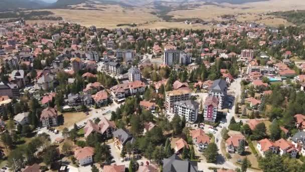 Aerial View Zlatibor Serbia Booming Real Estate Mountain Homes Condo — Vídeos de Stock