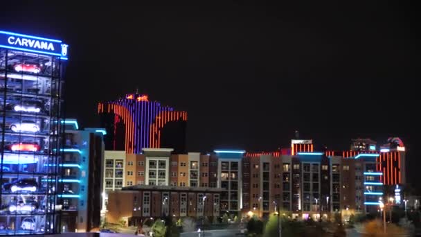 Las Vegas Eua Noite Carvana Rentals Rio Casino Hotel Edifícios — Vídeo de Stock