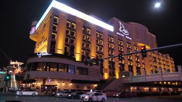 Las Vegas Night Cromwell Hotel Casino Dias Nightclub Building Exterior — Stock Video