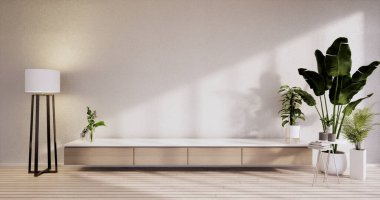 Modern boş oda Zen tarzı, minimalist tasarımlar. 3B görüntüleme