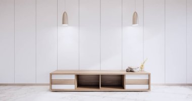 Modern duvar odası tarzında bir dolap, minimalist tasarımlar, granit zeminde duvar tasarımı. 3B görüntüleme