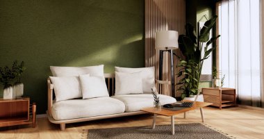 Asgari yeşil Oturma odası 3D görüntüleme